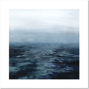 Sea fog - watercolor painting Posters and Art